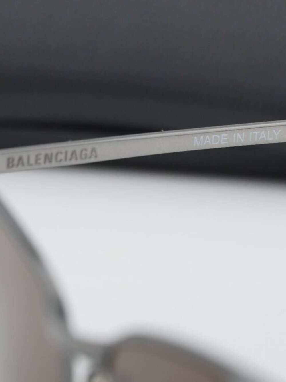 Balenciaga BB0277S 002 Unisex Rectangle Sunglasses - Ruthenium / Brown - Picture 9 of 10